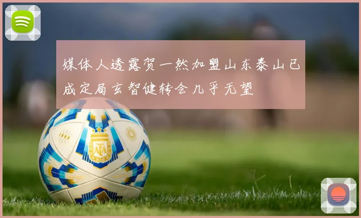 媒体人透露贺一然加盟山东泰山已成定局玄智健转会几乎无望